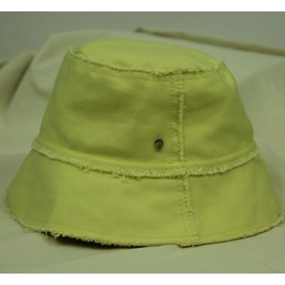 Helen Kaminski Bucket Hat Cotton Canvas Yellow Raw Edge Packable  eb-33222943